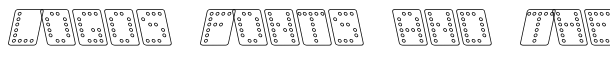 Domino bred kursiv omrids font logo