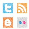 Scribble Social Media Icons Pack vector logo