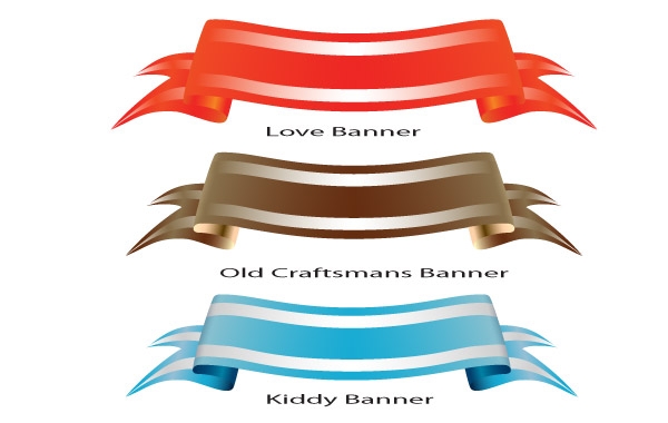 Theme Colored Banner Set vector