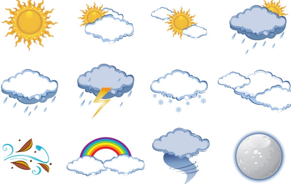 FREE VECTOR WEATHER ICONS vector