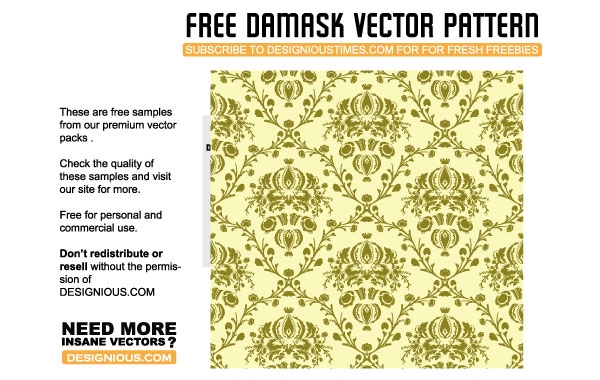 Damask seamless pattern vector