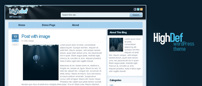 HighDef – A Free WordPress Blog Theme
