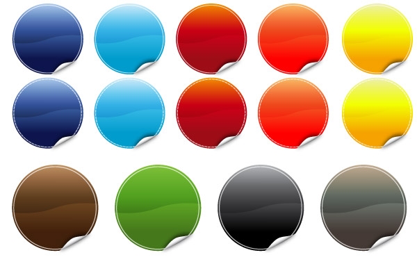 20 poppy Color Stickers vector