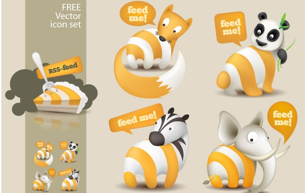 Free RSS Feed Icon Set vector