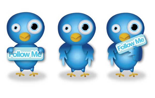 Cute Twitter Birds vector