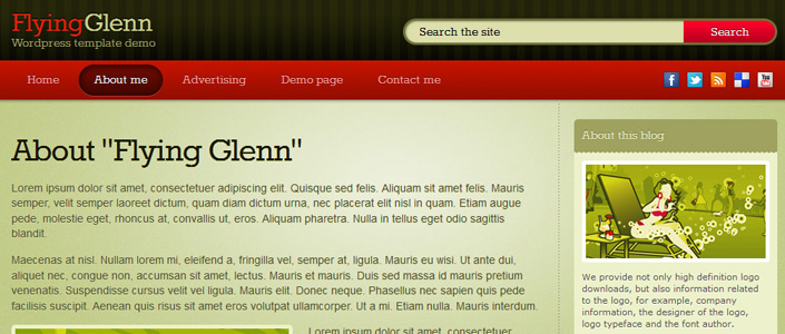 Flying Glenn – Free WordPress Blog Theme